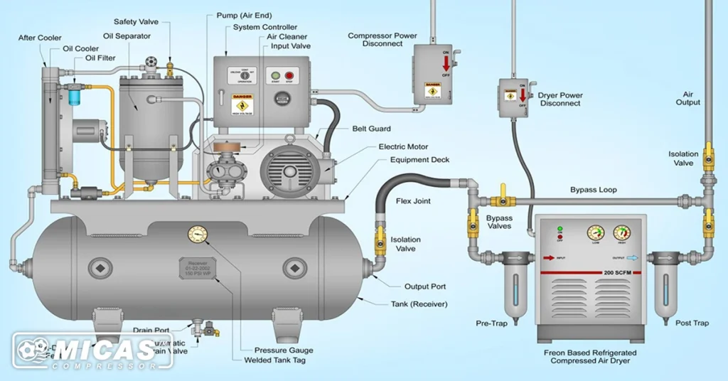 معرفی قطعات کمپرسور هوا
