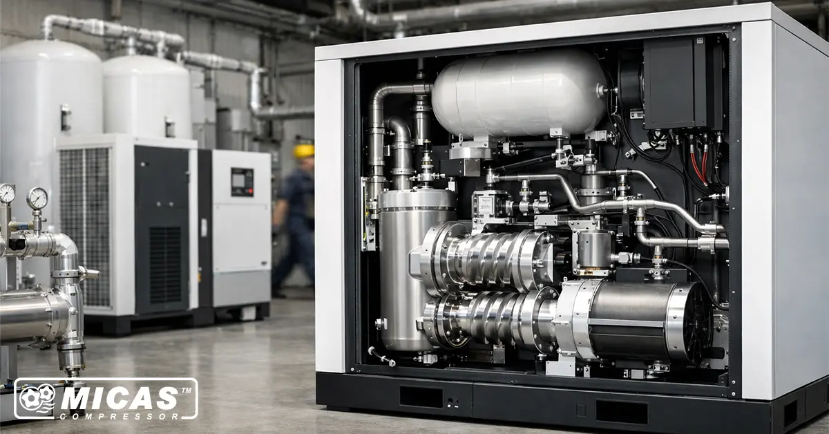 کمپرسور اسکرو بدون روغن و مزایای آن